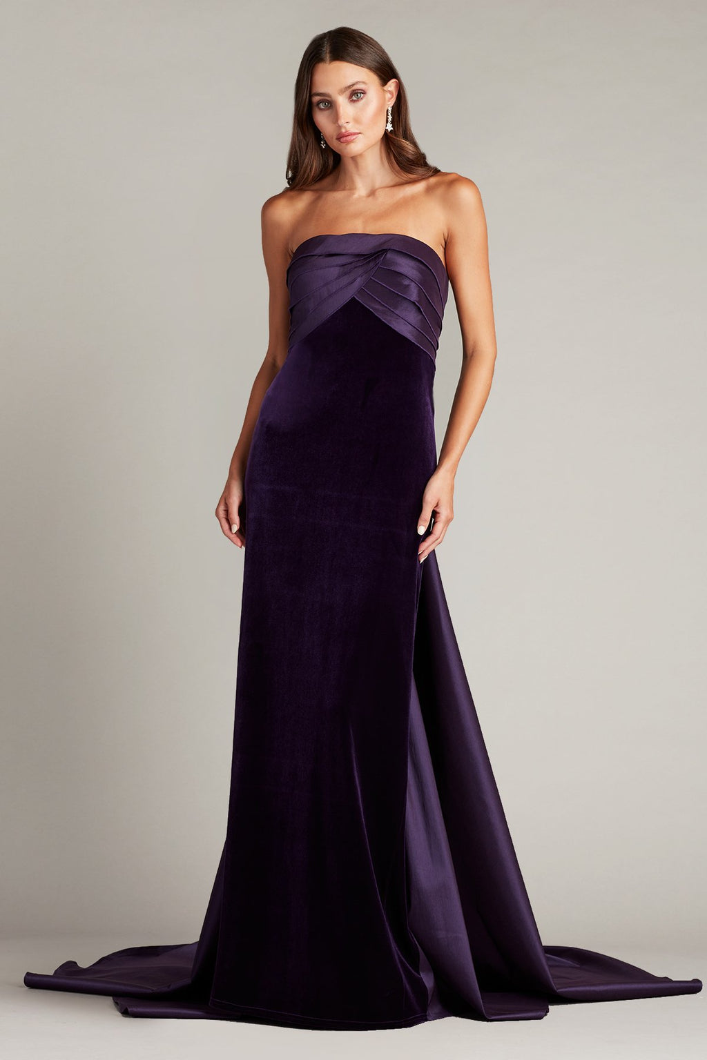 Conley Rosette Back Strapless Gown