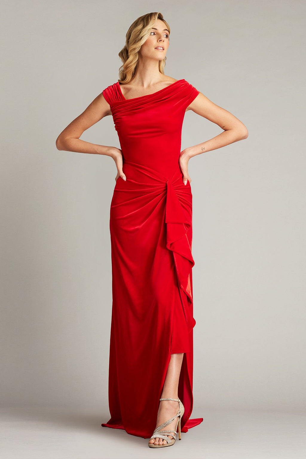 Cidra Velvet Waterfall Drape Gown