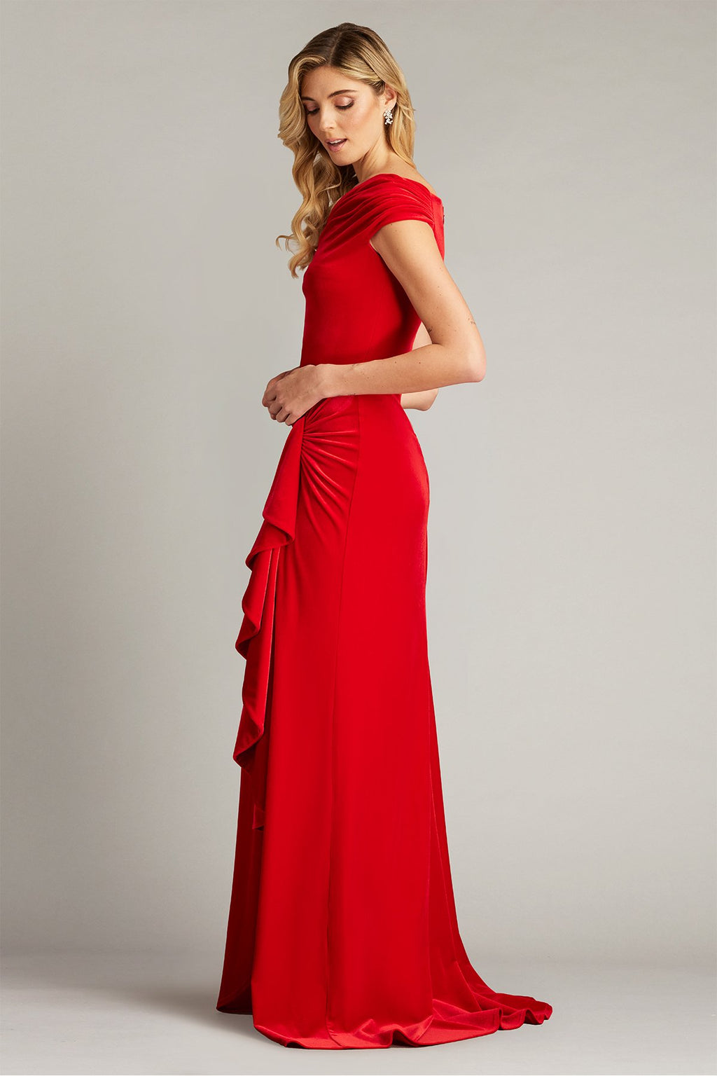Cidra Velvet Waterfall Drape Gown