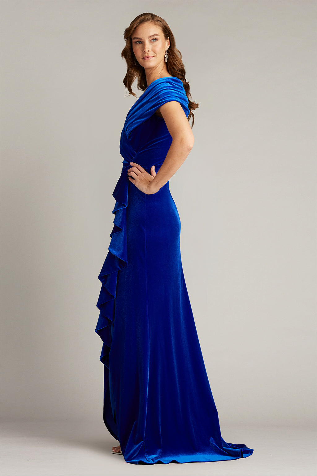 Alvarez Velvet Waterfall Drape Gown