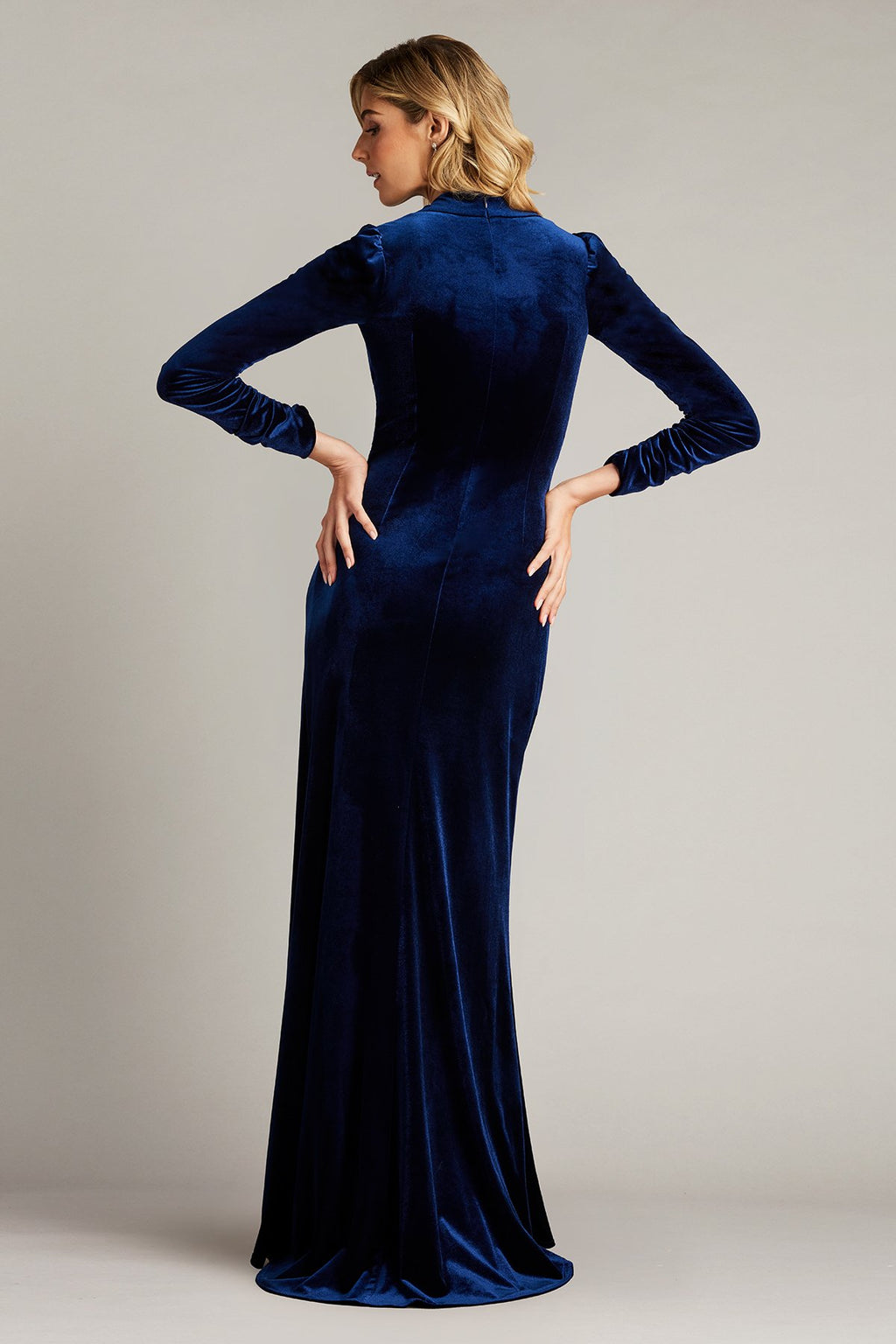 Bevan Velvet Waterfall Drape Gown