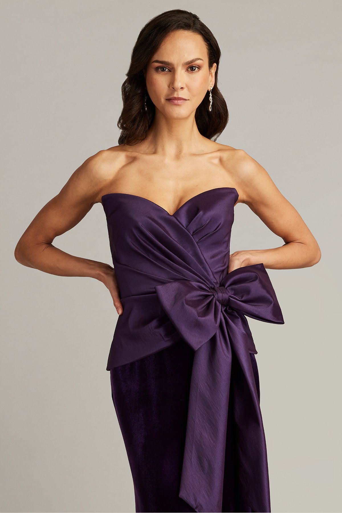 Nimue Strapless Draped Bow Gown
