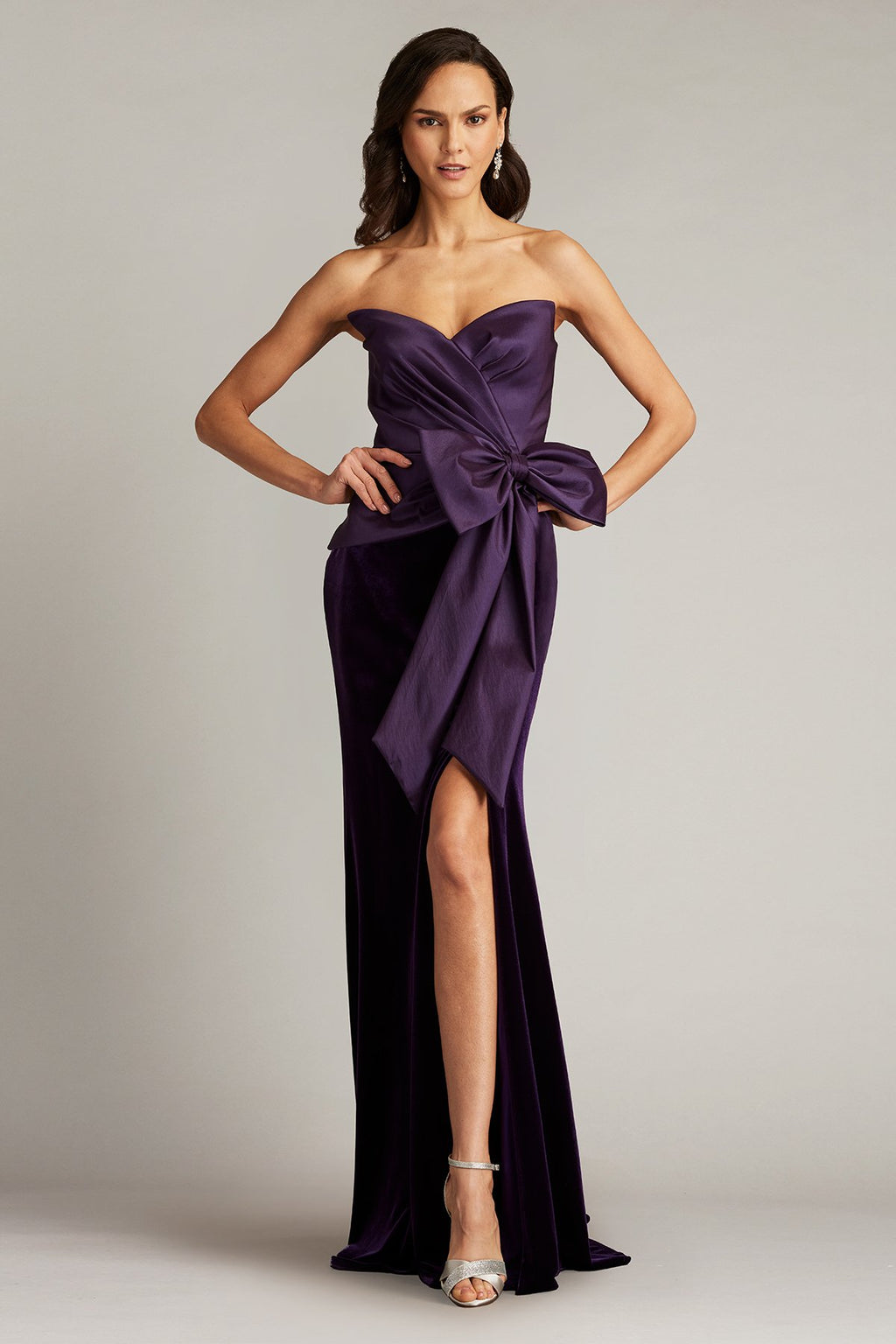 Nimue Strapless Draped Bow Gown