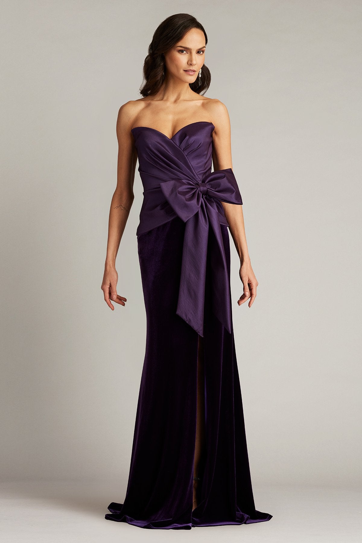 Nimue Strapless Draped Bow Gown