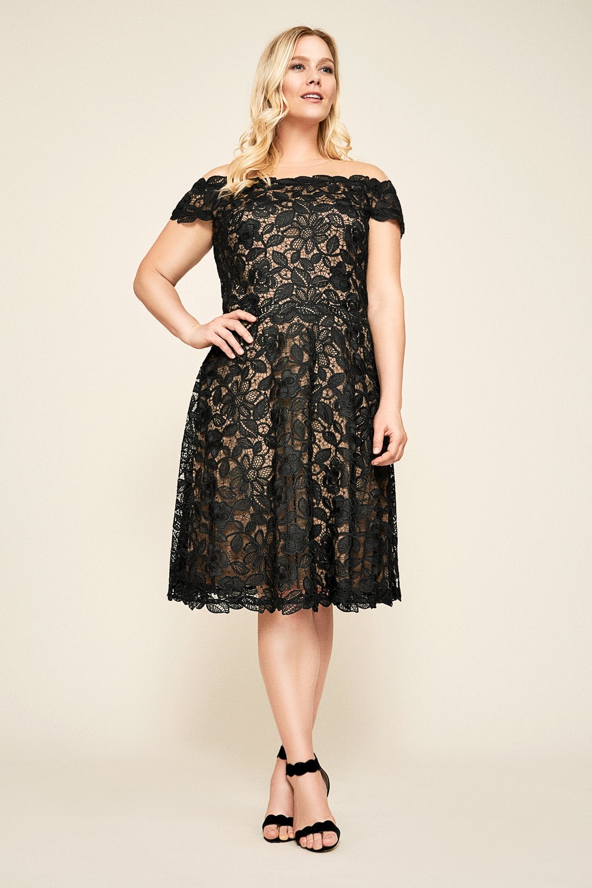 Elidi Off-The-Shoulder Lace Dress - PLUS SIZE