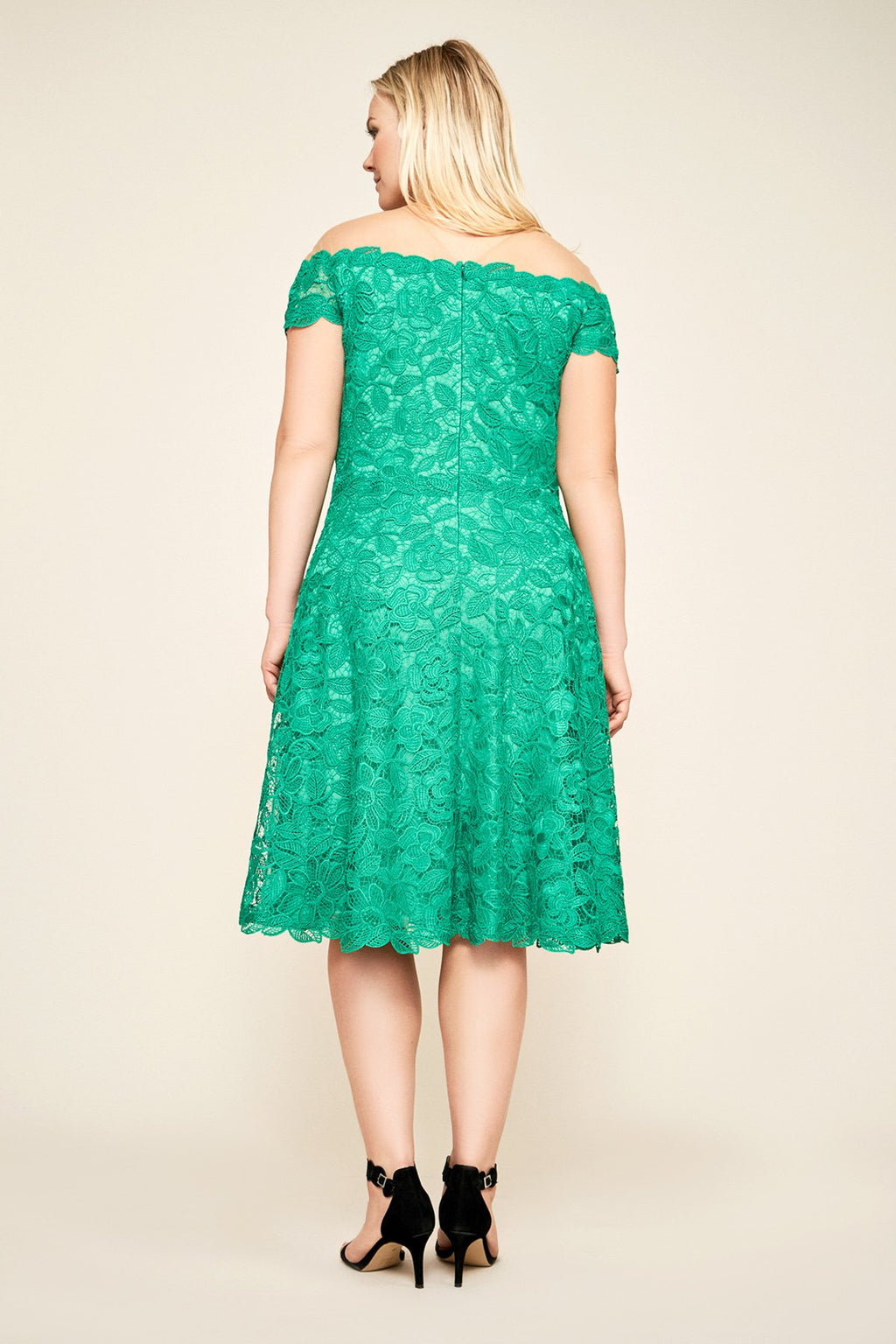 Tadashi Shoji - Elidi Off-The-Shoulder Lace Dress - PLUS SIZE