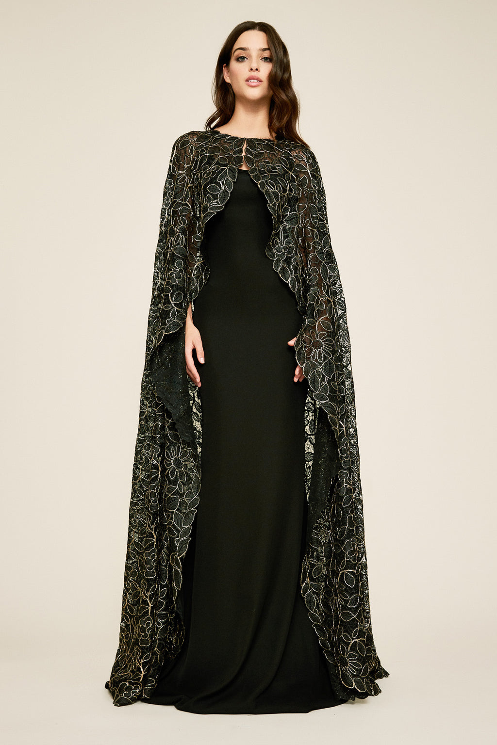 Tadashi Shoji - Hades Metallic Lace Cape
