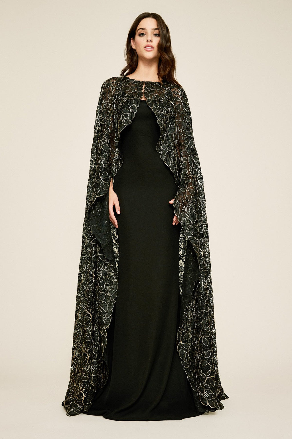Hades Metallic Lace Cape