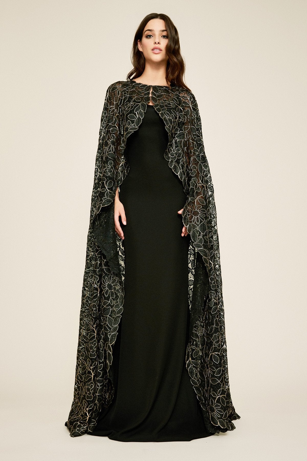Hades Metallic Lace Cape