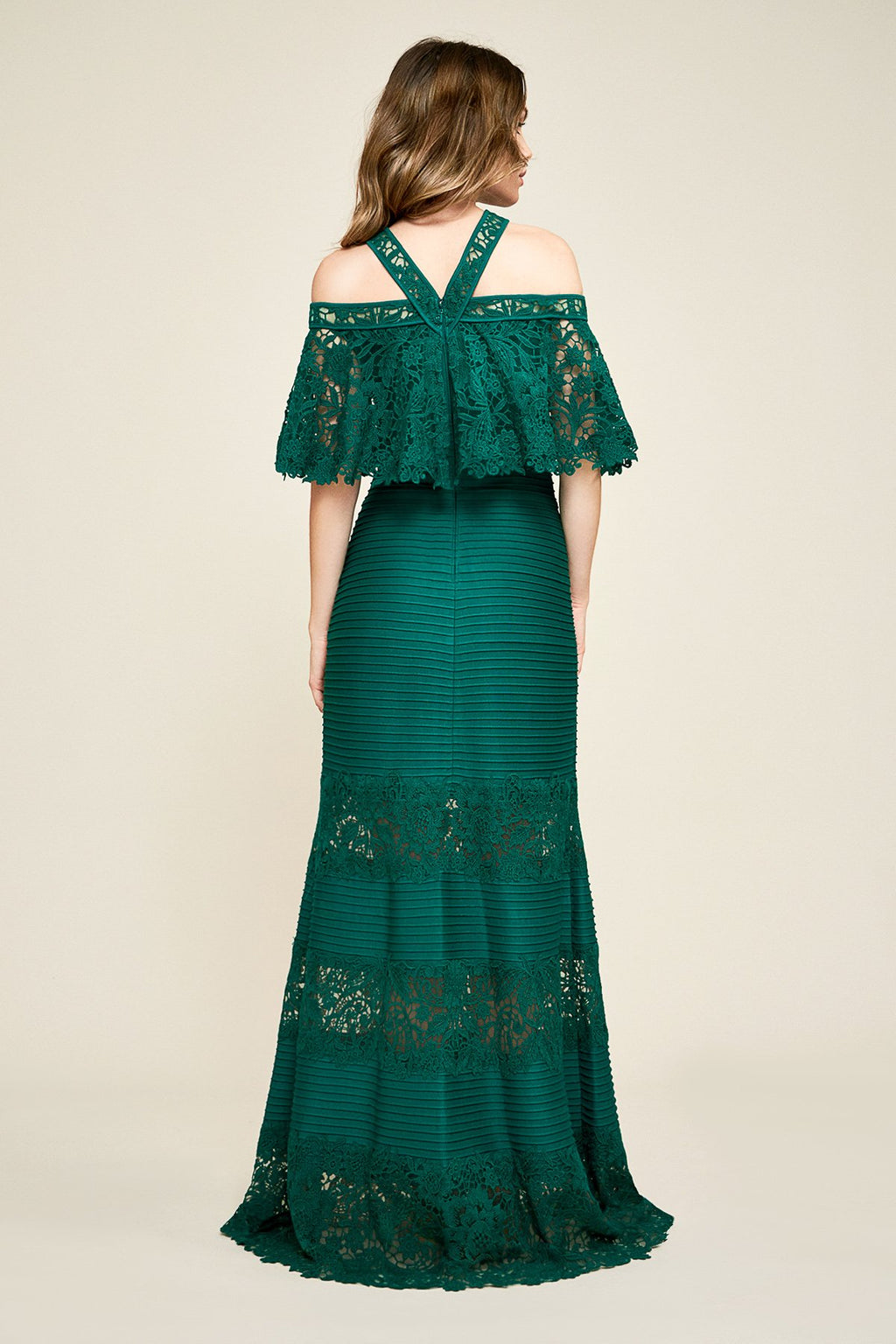 Tadashi Shoji - Noah Cold-Shoulder Pintuck Gown