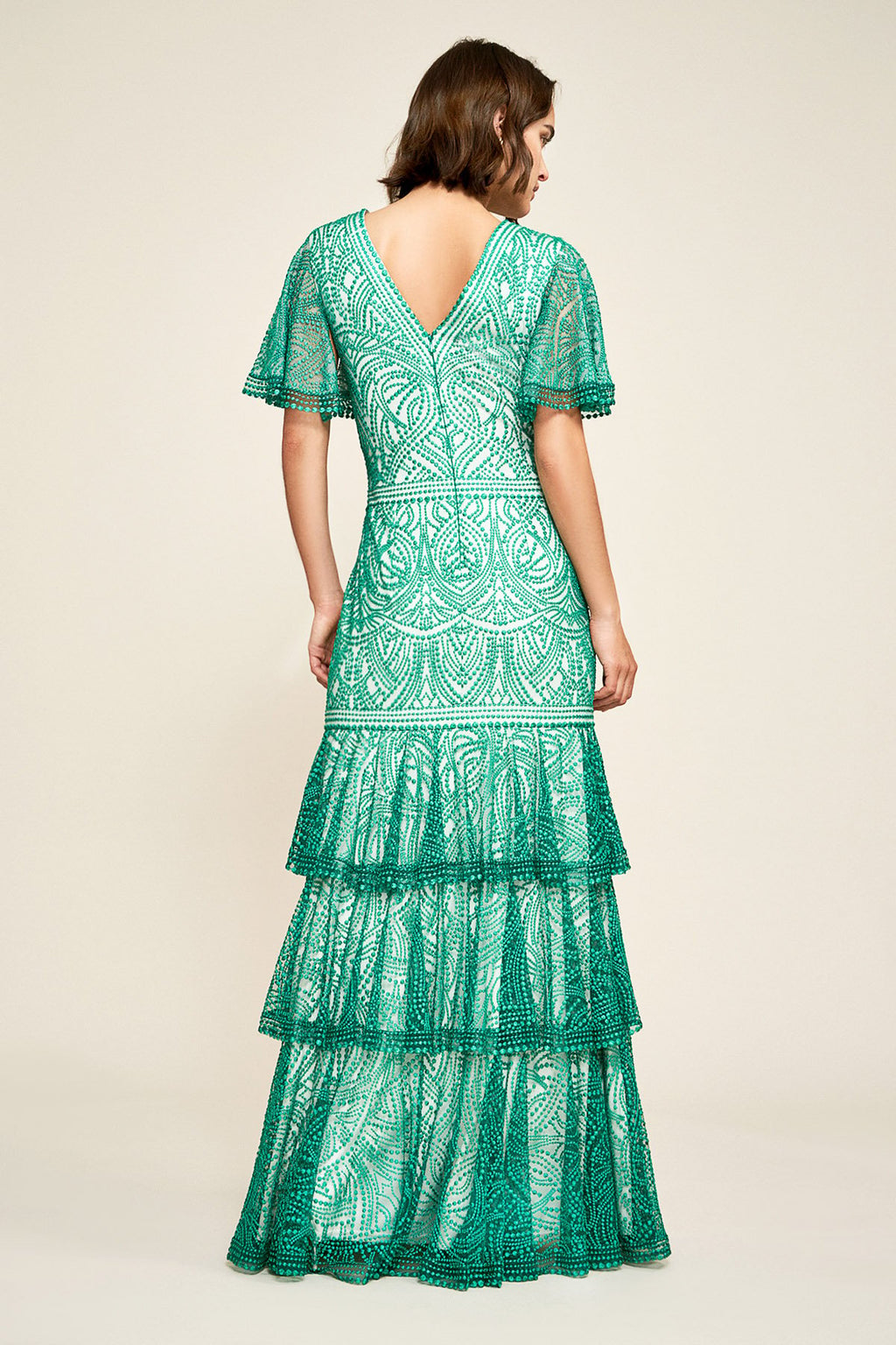 Tadashi Shoji - Judy Tiered Ruffle Embroidered Dress