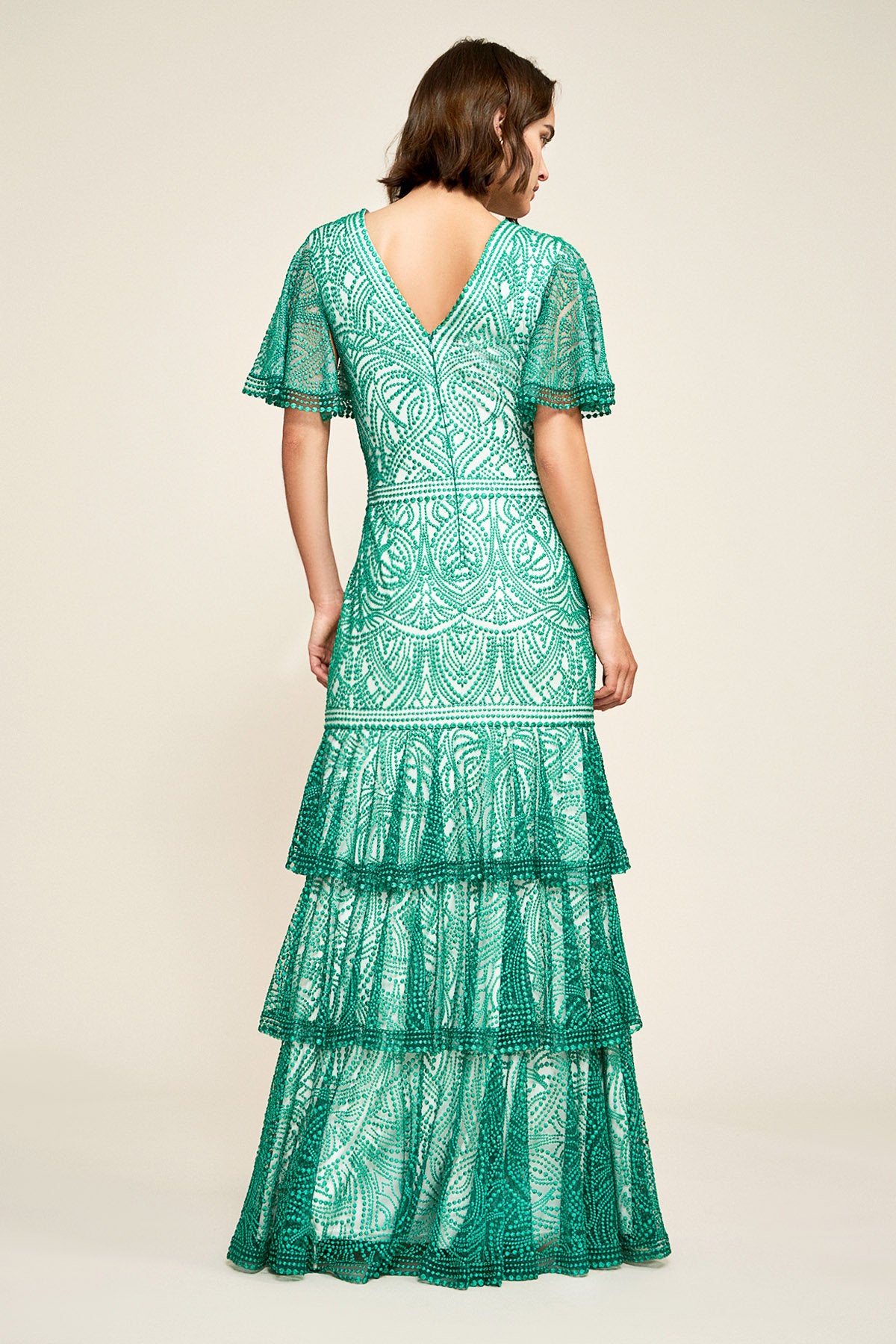 Tadashi Shoji - Judy Tiered Ruffle Embroidered Dress
