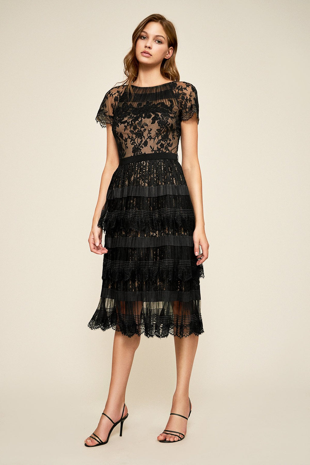Nixie Pleated Tea-Length Dress