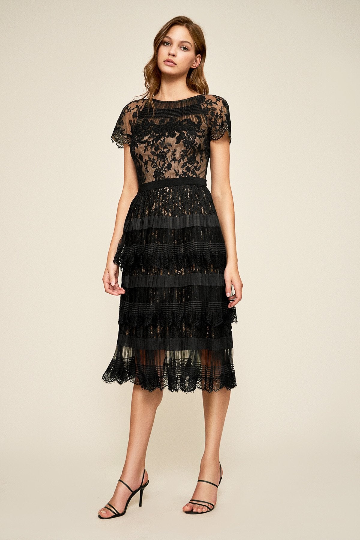 Nixie Pleated Tea-Length Dress