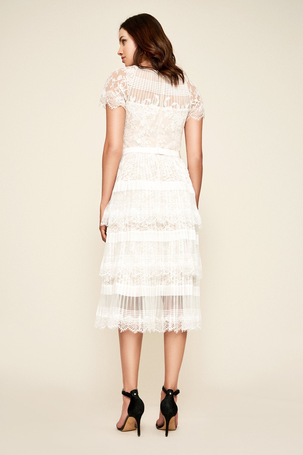 Nixie Pleated Tea-Length Dress