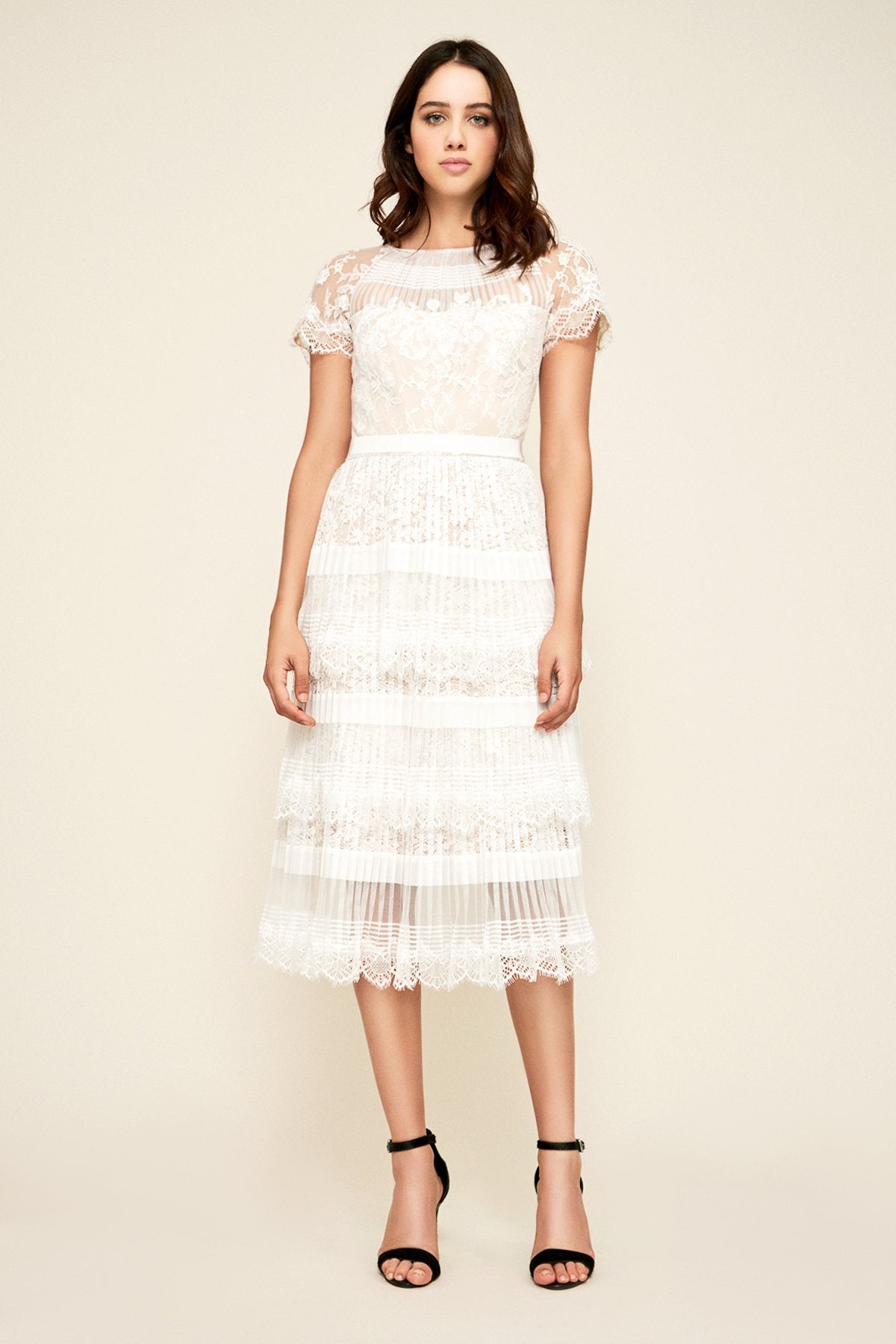 Nixie Pleated Tea-Length Dress