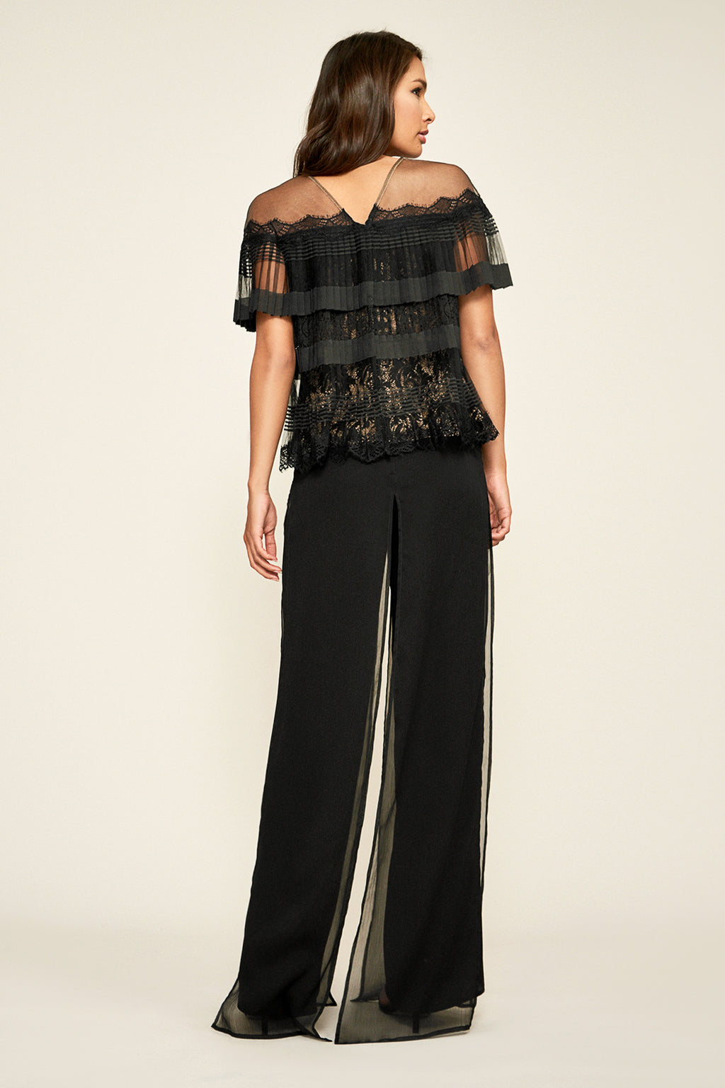 Tristan Pleated Lace Blouse