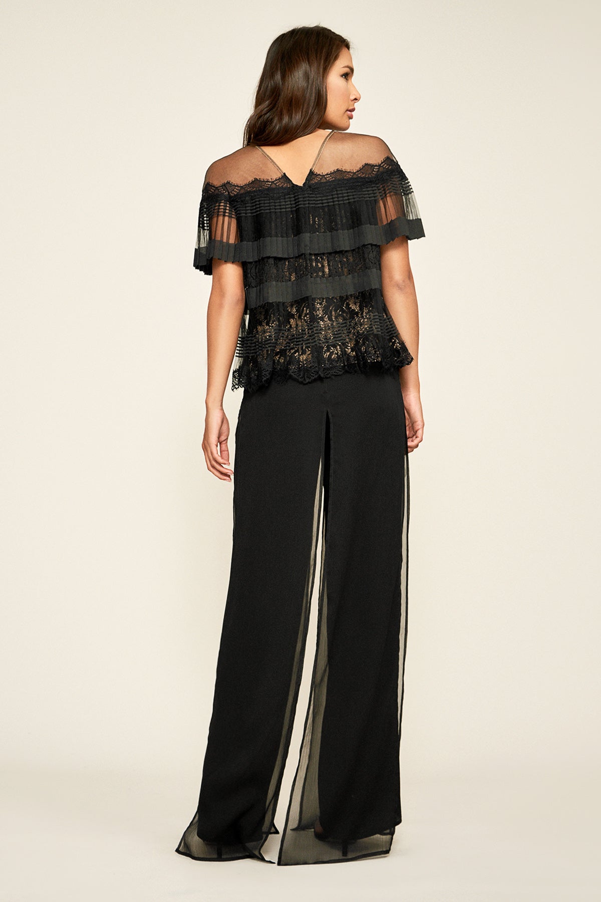 Tristan Pleated Lace Blouse