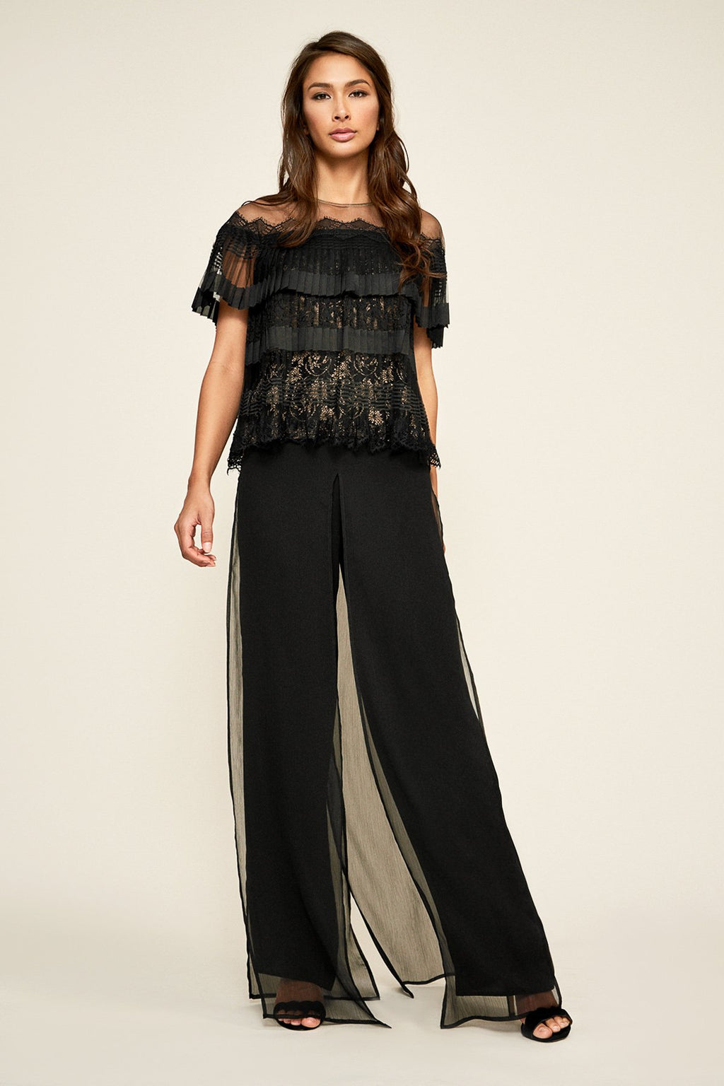 Tristan Pleated Lace Blouse