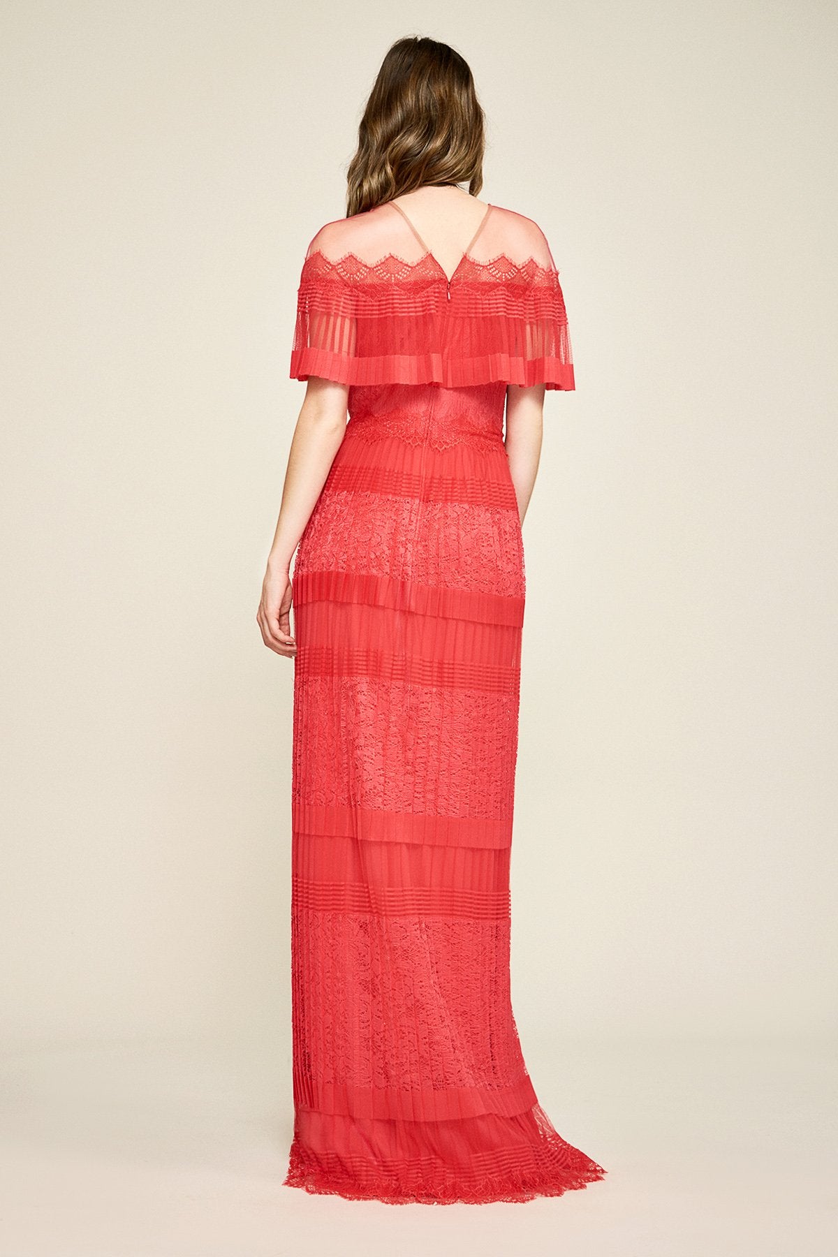 Tadashi Shoji - Tristan Pleated Lace Gown