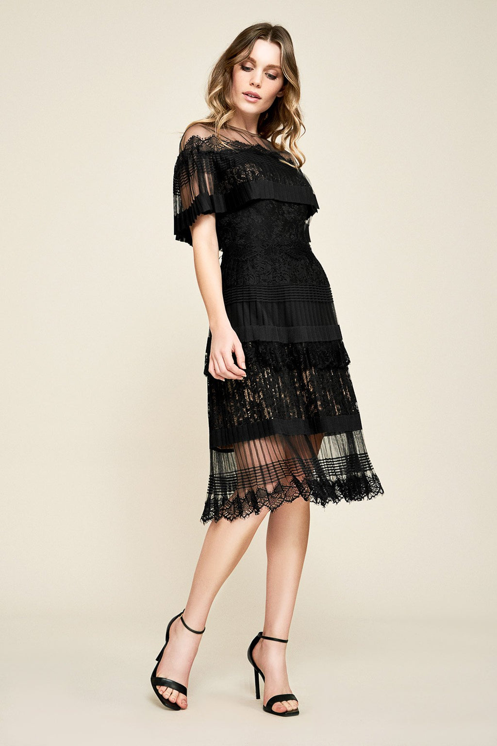 Tadashi Shoji - Tristan Pleated Lace Dress