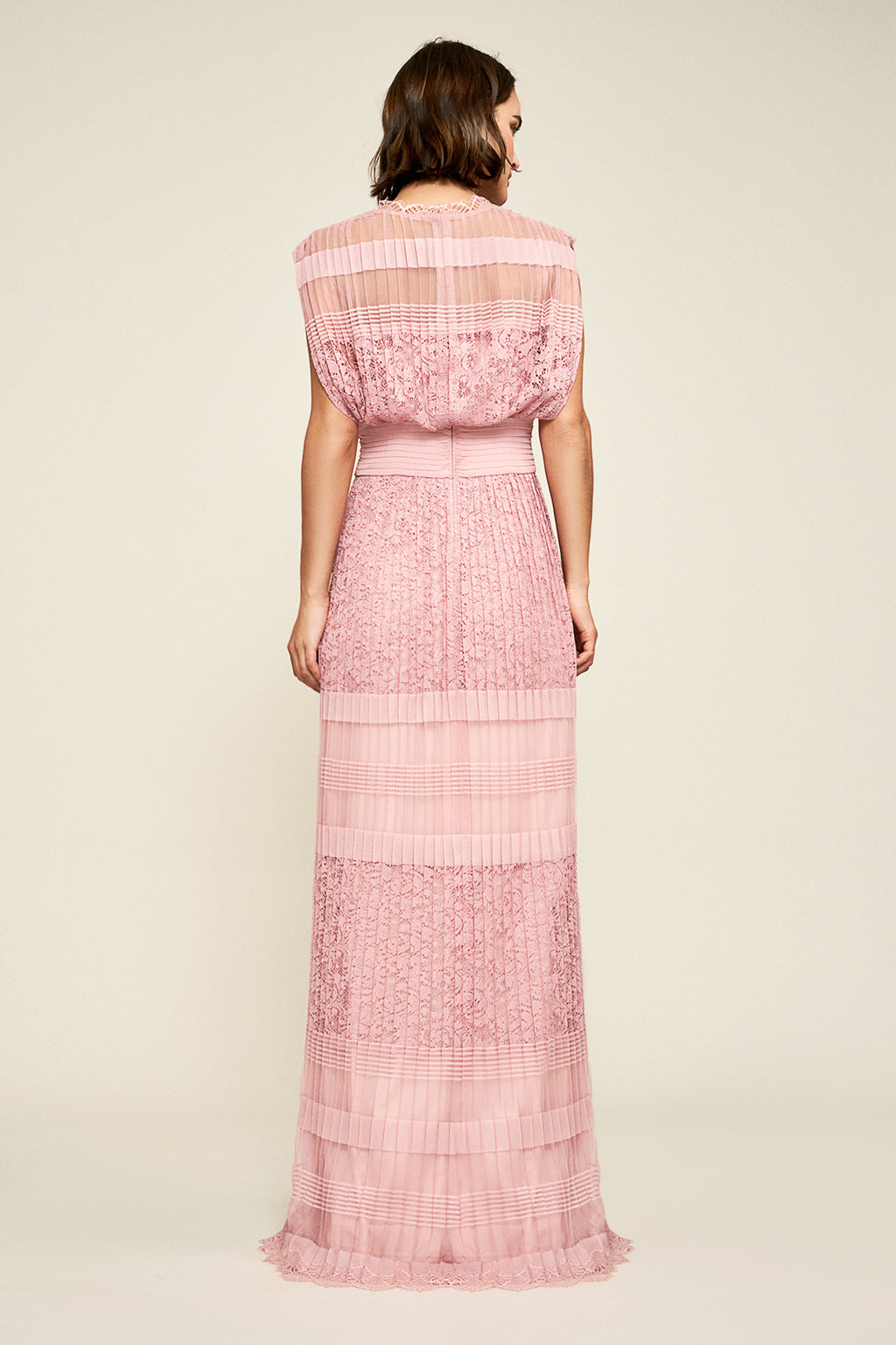 Tadashi Shoji - Dover Pleated Lace Gown