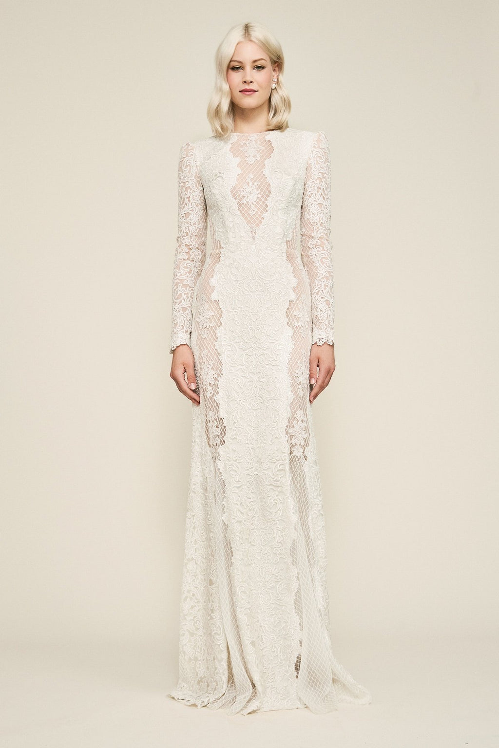 Tadashi Shoji - Hotah Long-Sleeve Embroidered Gown