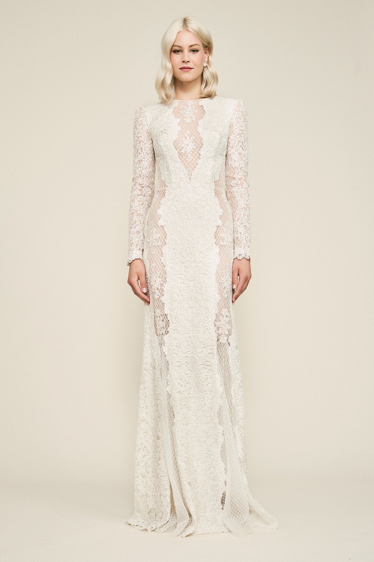 Tadashi Shoji - Hotah Long-Sleeve Embroidered Gown