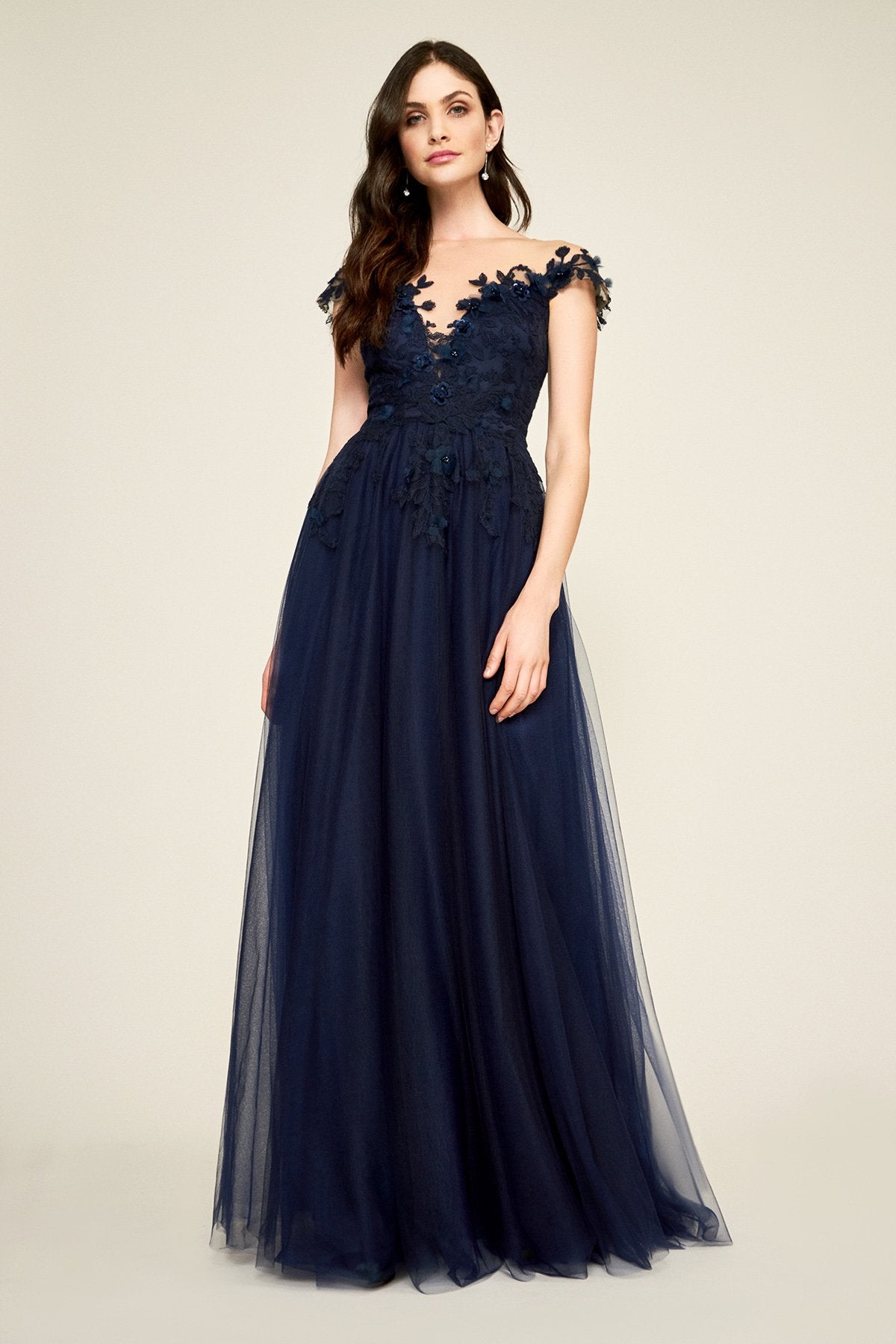 Tadashi Shoji - Emeline Floral Appliqué Gown