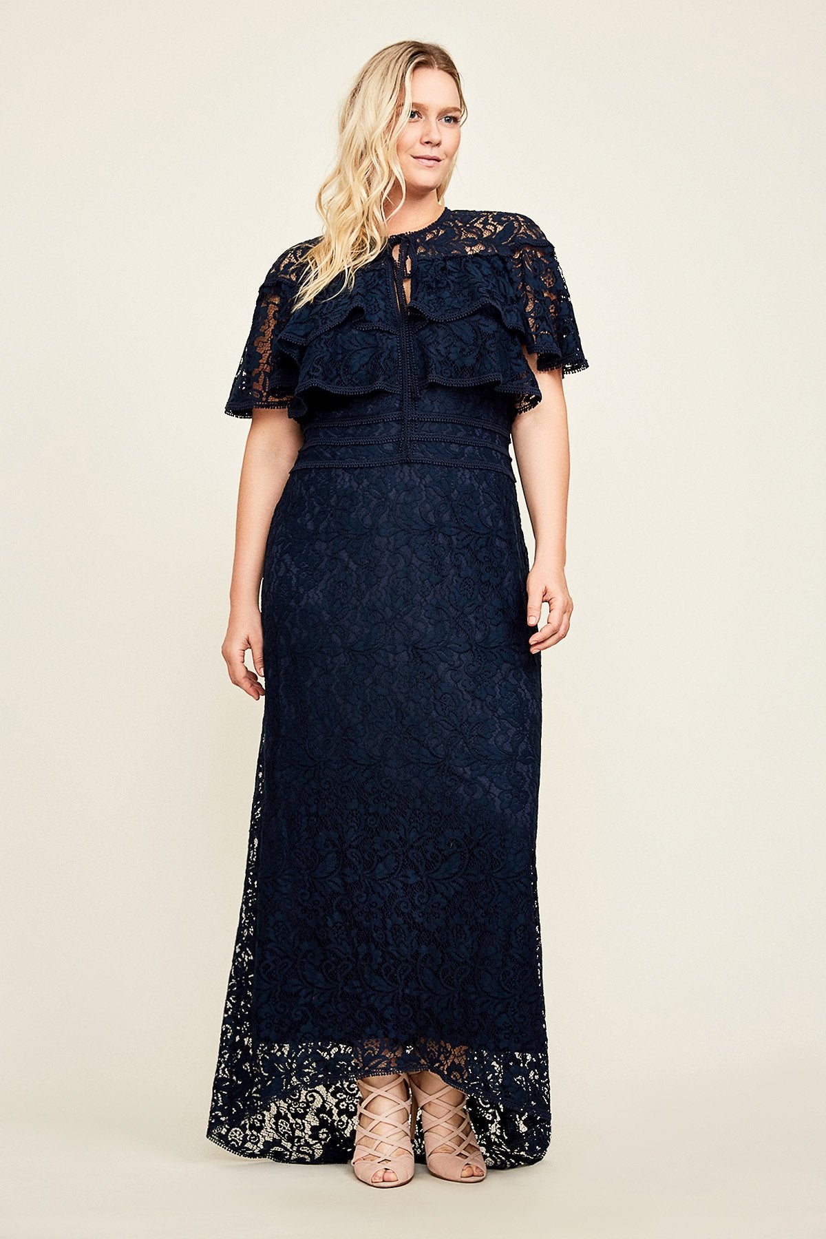 Tadashi Shoji - Aileen High-Low Lace Gown - PLUS SIZE