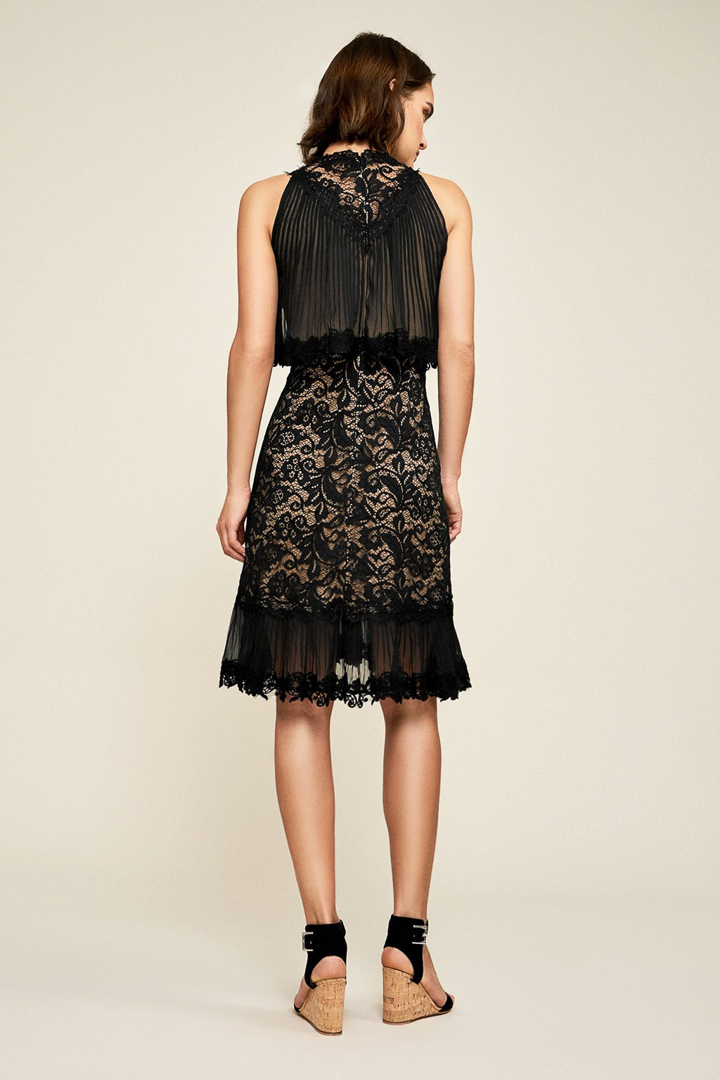 Tadashi Shoji - Celine Crinkle Chiffon Pleated Dress