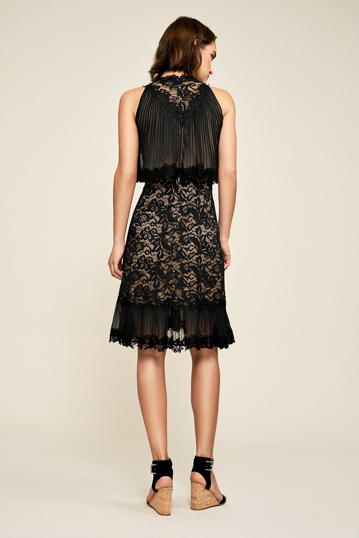 Tadashi Shoji - Celine Crinkle Chiffon Pleated Dress
