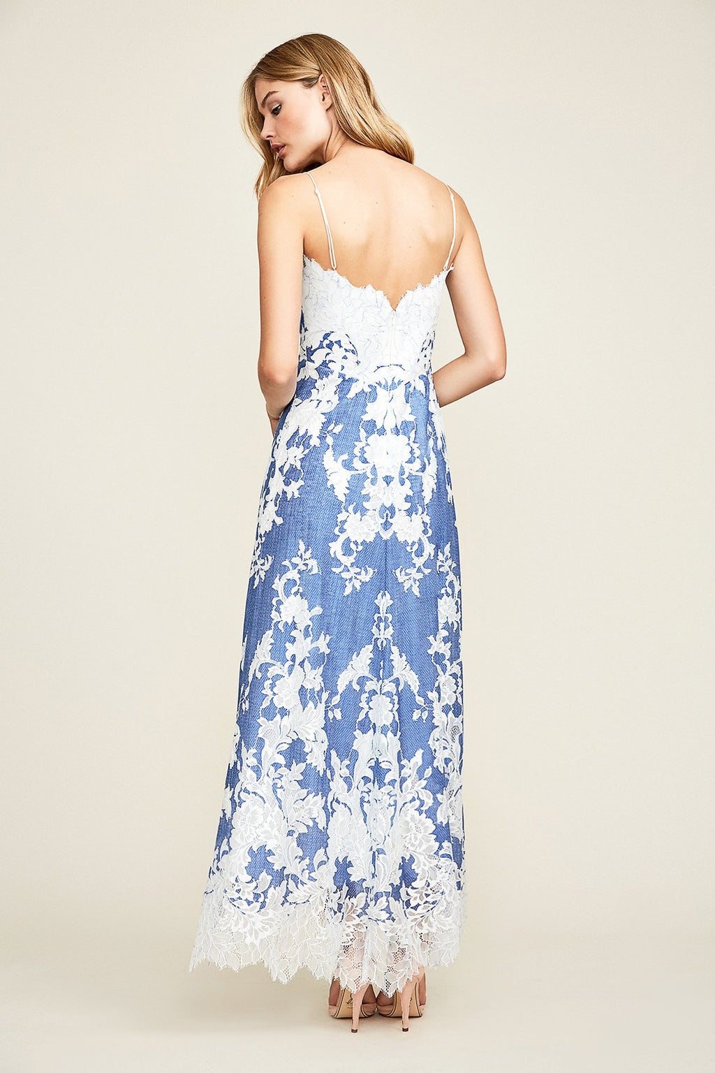Tadashi Shoji - Frida Contrast Lace Slip Dress