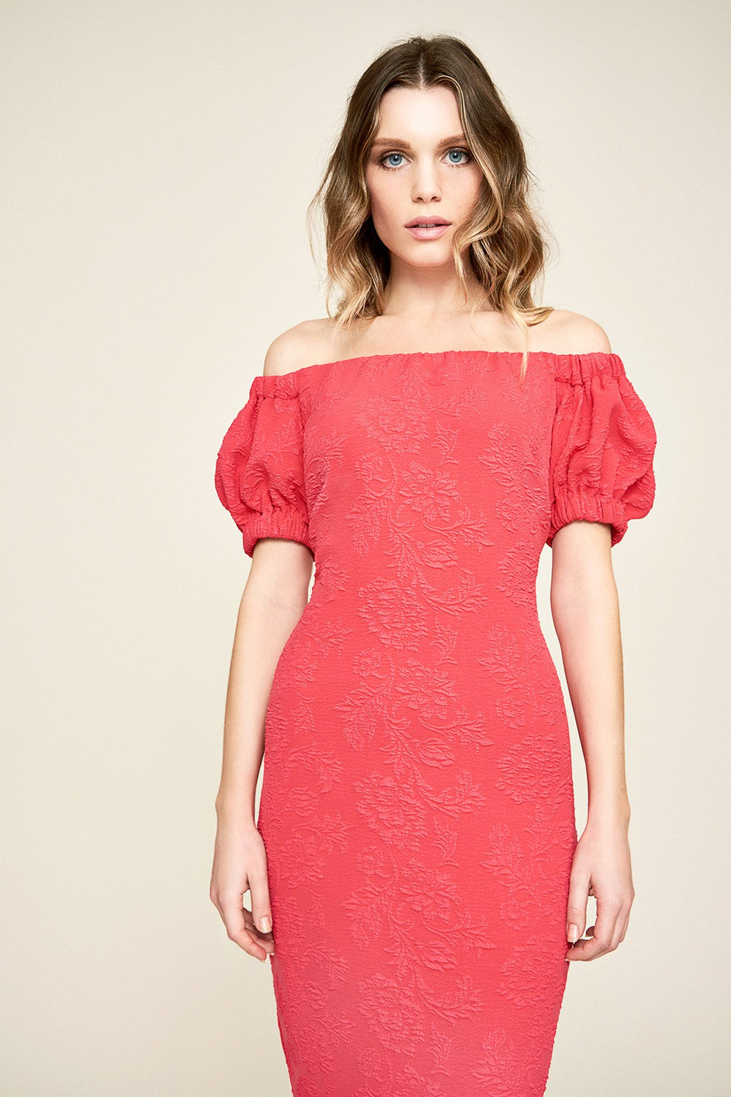 Tadashi Shoji - Penelope Off-The-Shoulder Midi Dress
