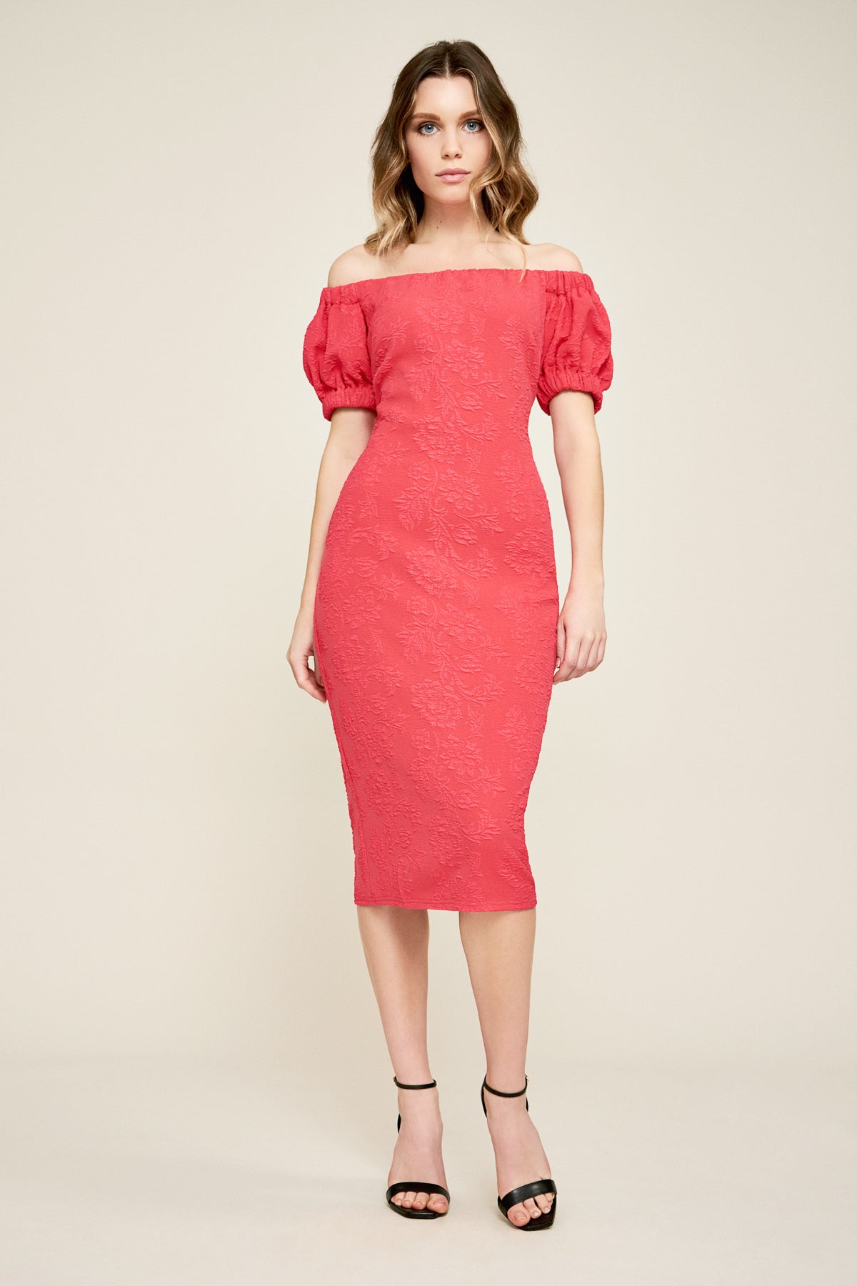 Tadashi Shoji - Penelope Off-The-Shoulder Midi Dress