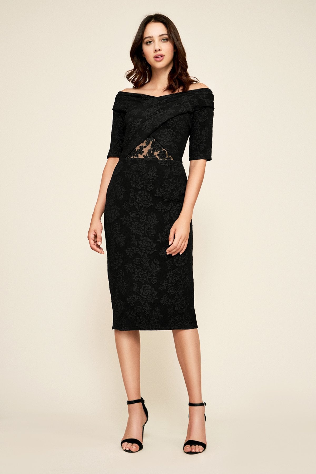 Tadashi Shoji - Hudson Off-The-Shoulder Crepe Dress