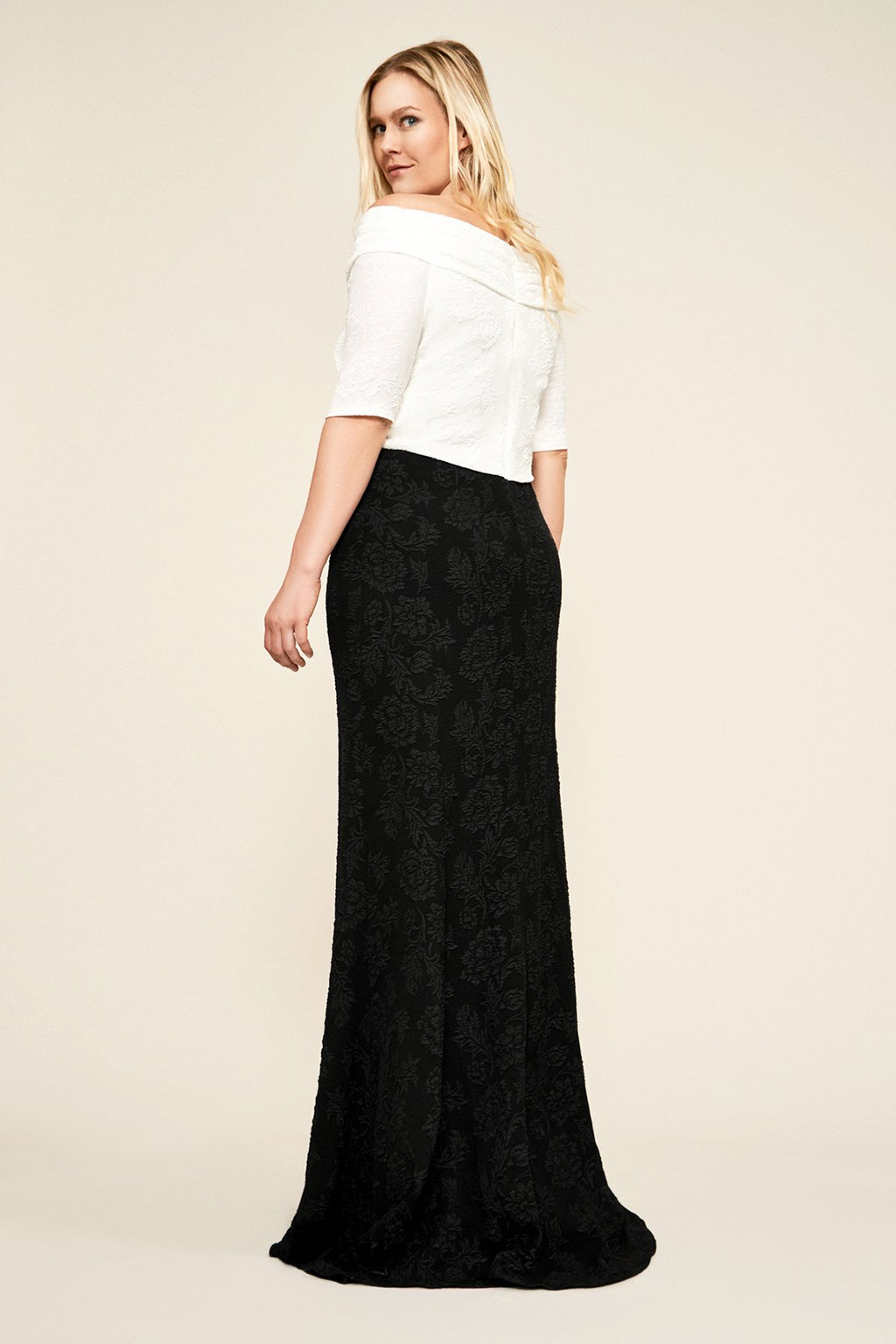 Tadashi Shoji - Hudson Off-The-Shoulder Crepe Gown - PLUS SIZE