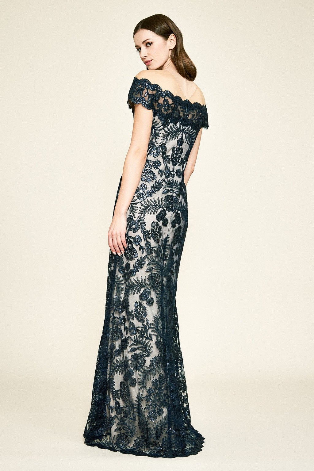 Tadashi Shoji - Emma Off-The-Shoulder Sequin Embroidered Gown