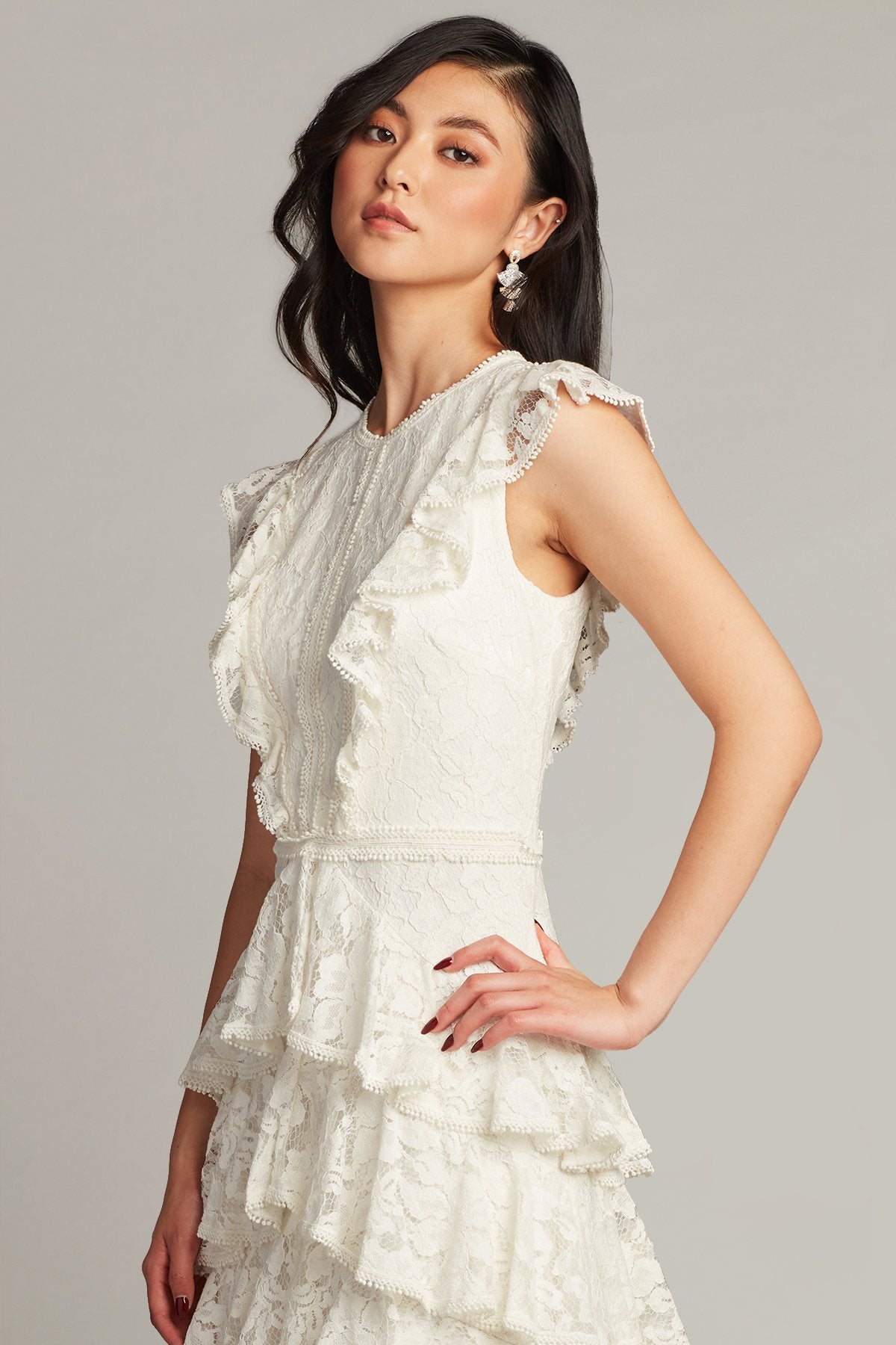 Tari Ruffle-Tiered Lace Dress