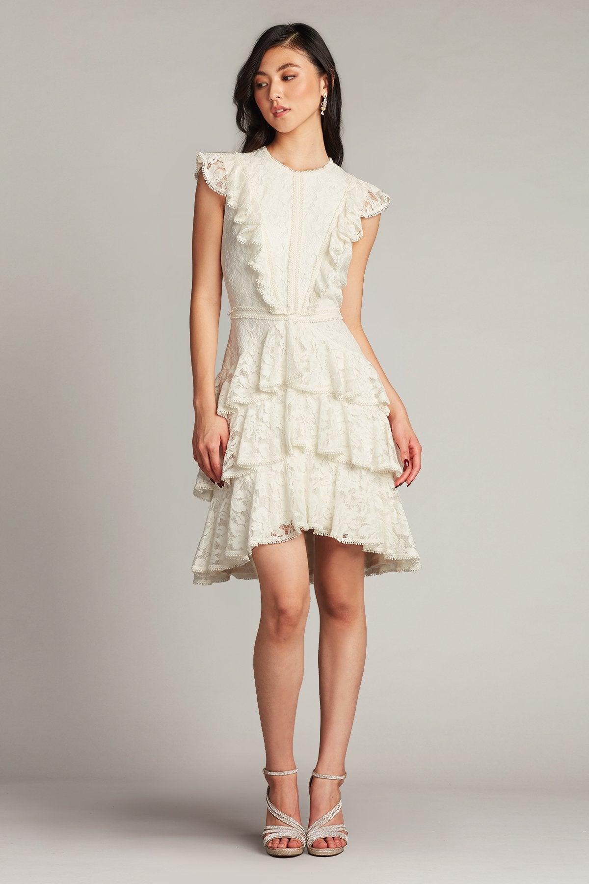 Tari Ruffle-Tiered Lace Dress