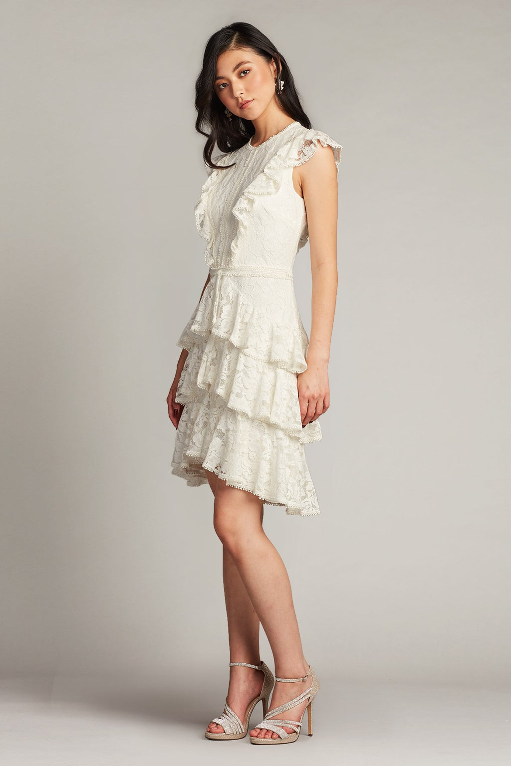 Tari Ruffle-Tiered Lace Dress