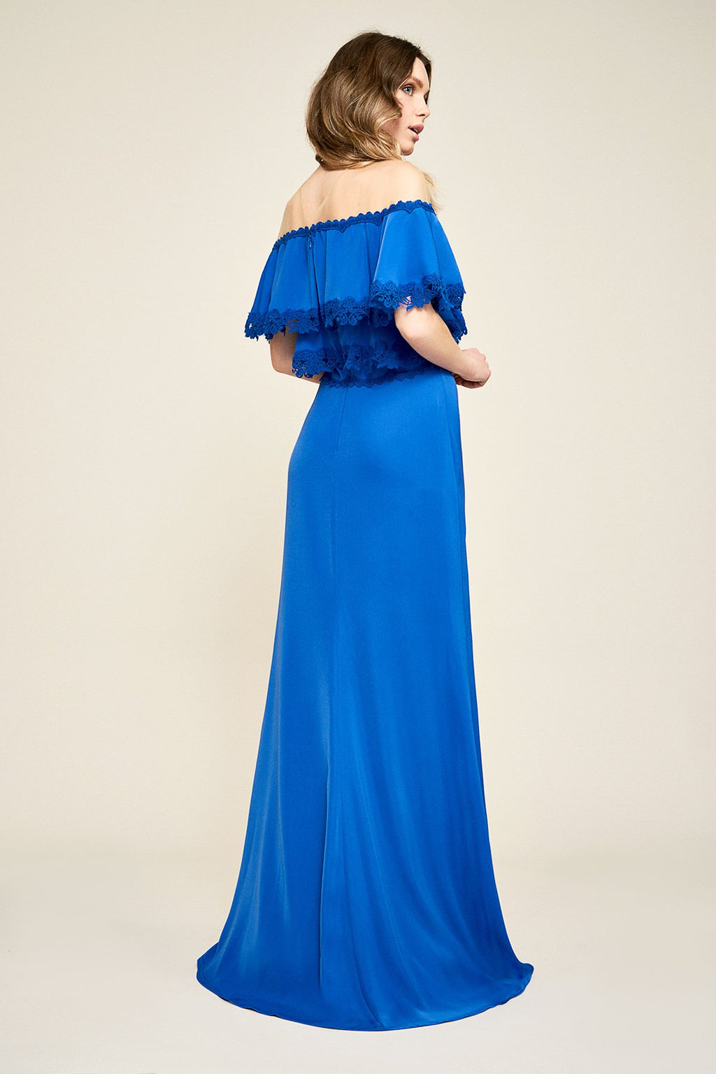 Karlie Off-Shoulder Crepe Gown