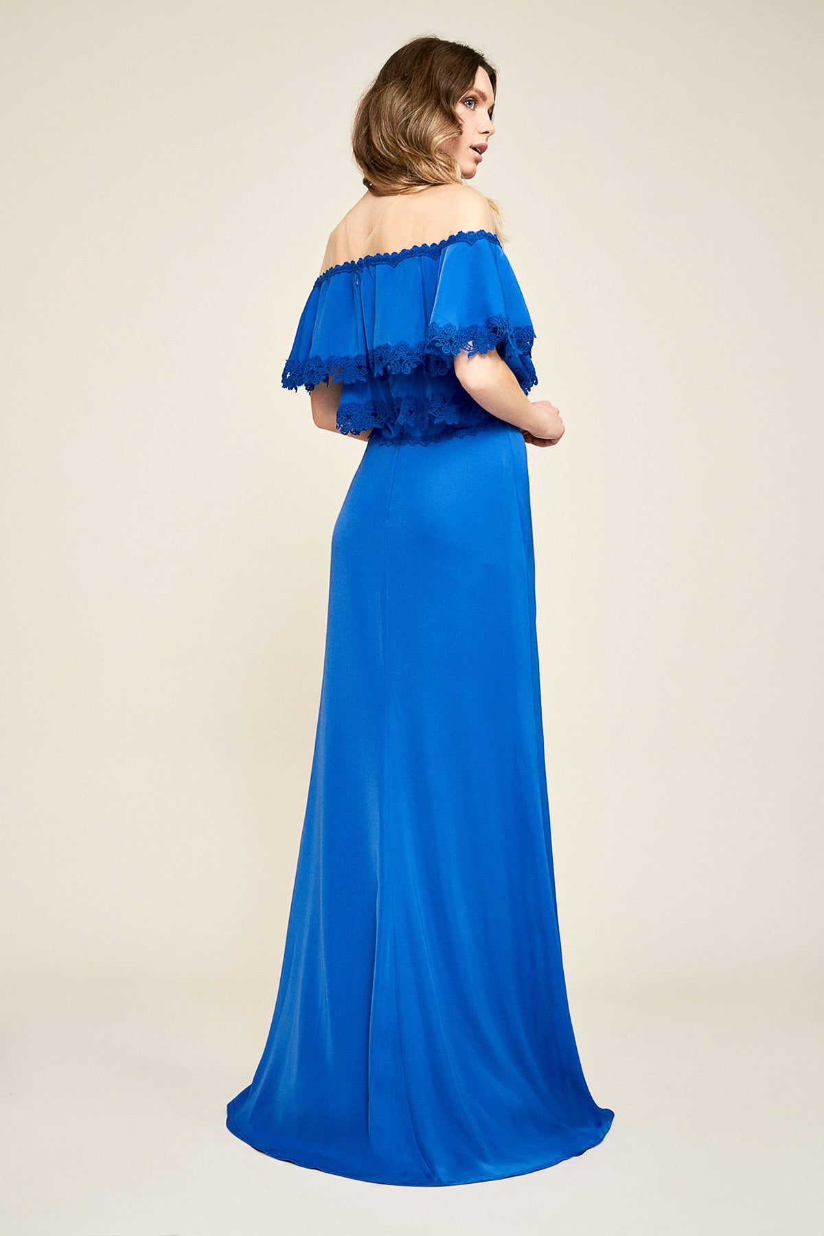 Karlie Off-Shoulder Crepe Gown