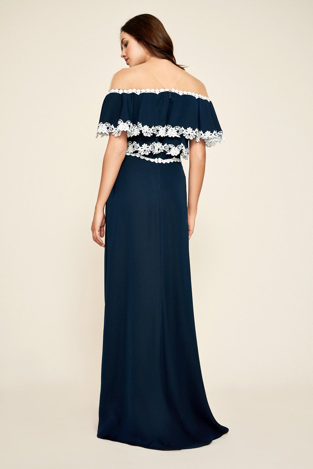 Karlie Off-Shoulder Crepe Gown