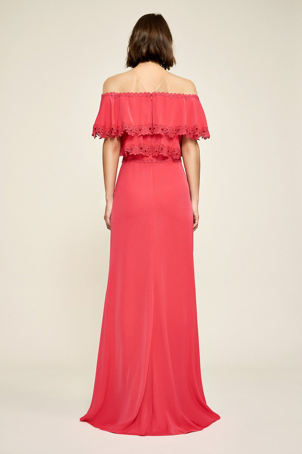 Karlie Off-Shoulder Crepe Gown