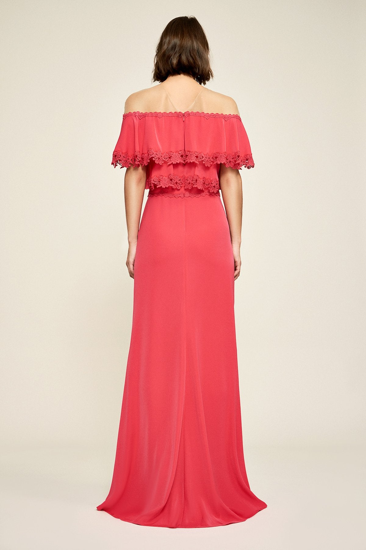 Karlie Off-Shoulder Crepe Gown