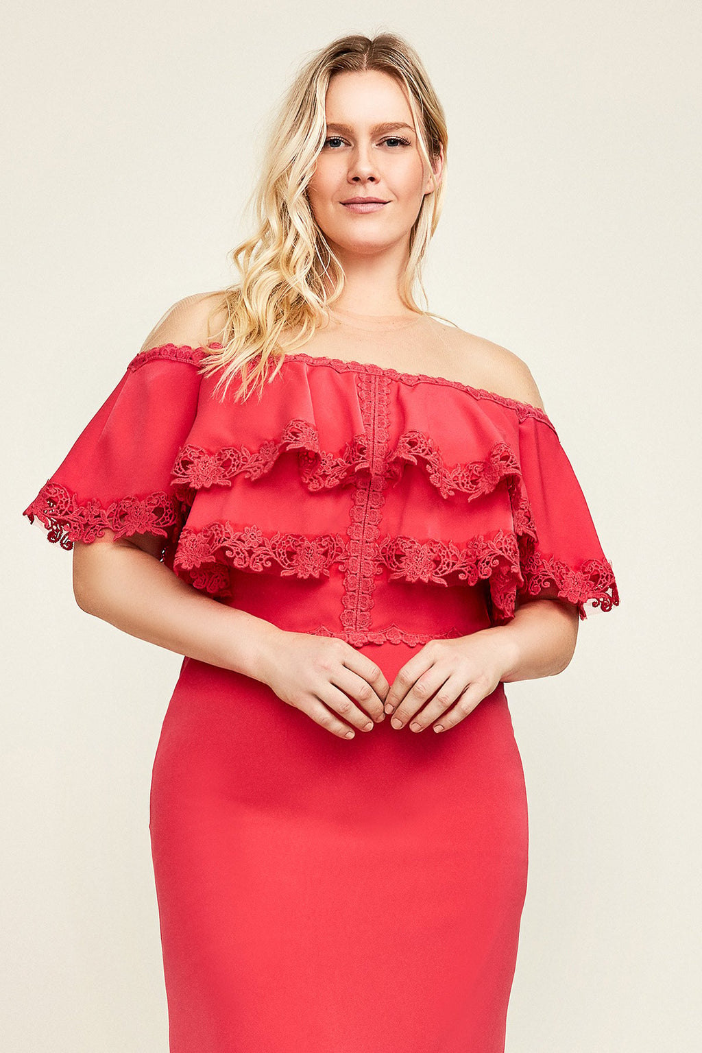 Tadashi Shoji - Karlie Off-Shoulder Crepe Gown