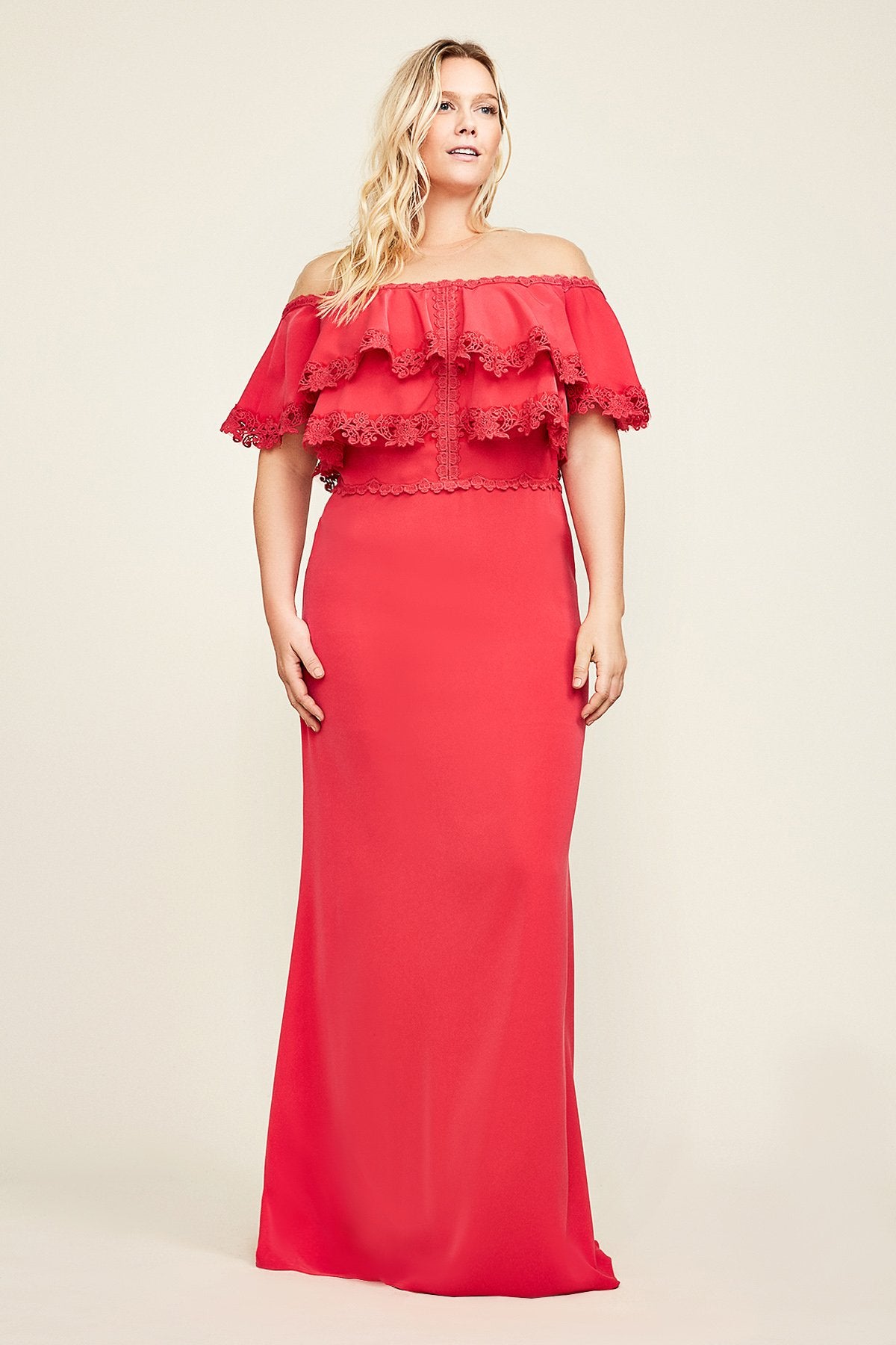 Tadashi Shoji - Karlie Off-Shoulder Crepe Gown