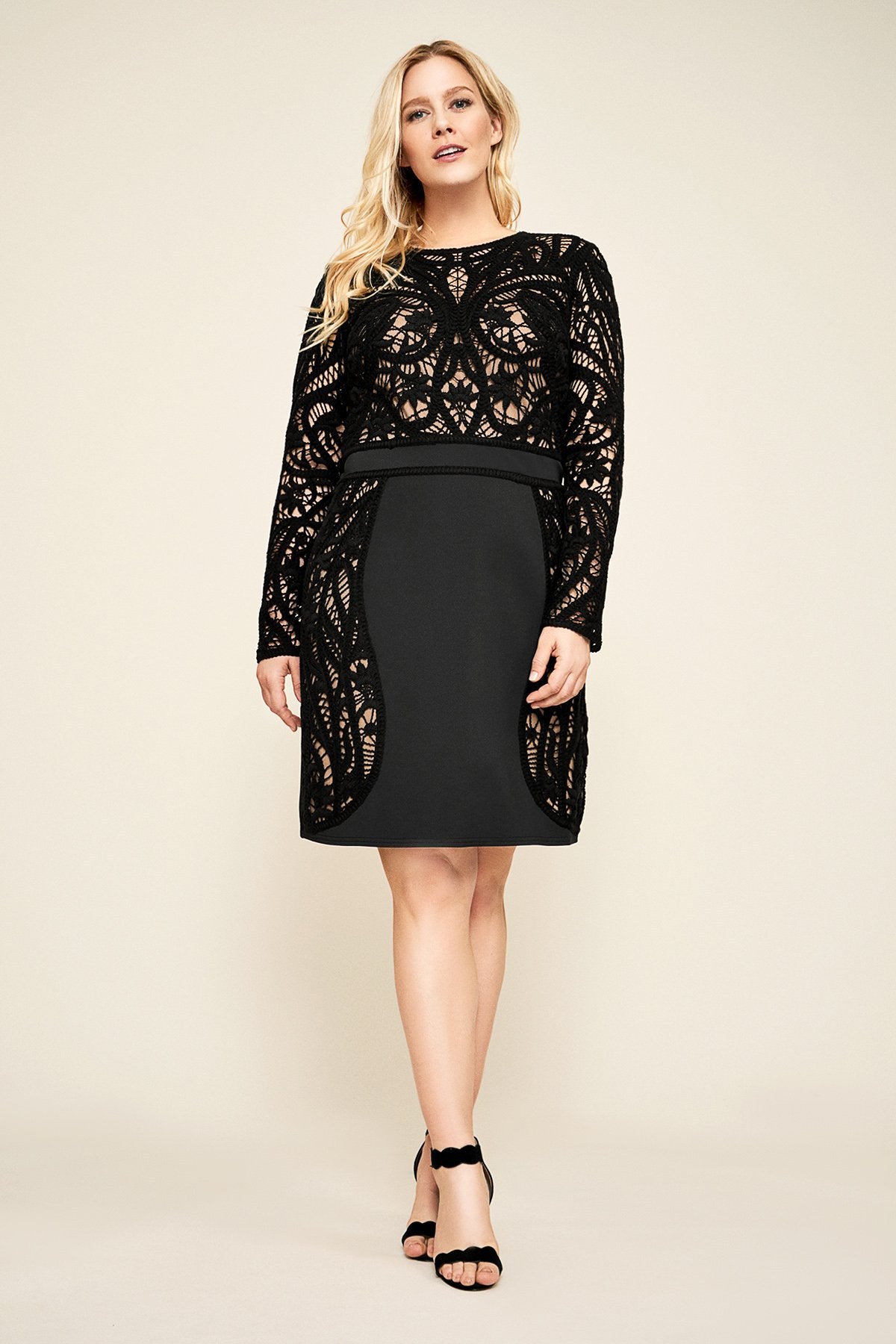 Tadashi Shoji - Kimora Crochet-Lace Motif Dress - PLUS SIZE