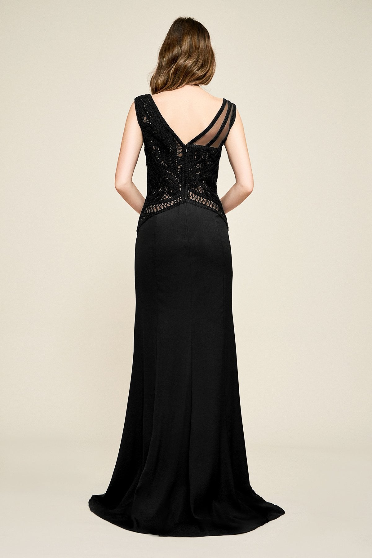 Tadashi Shoji - Cruz Crochet Crepe Gown